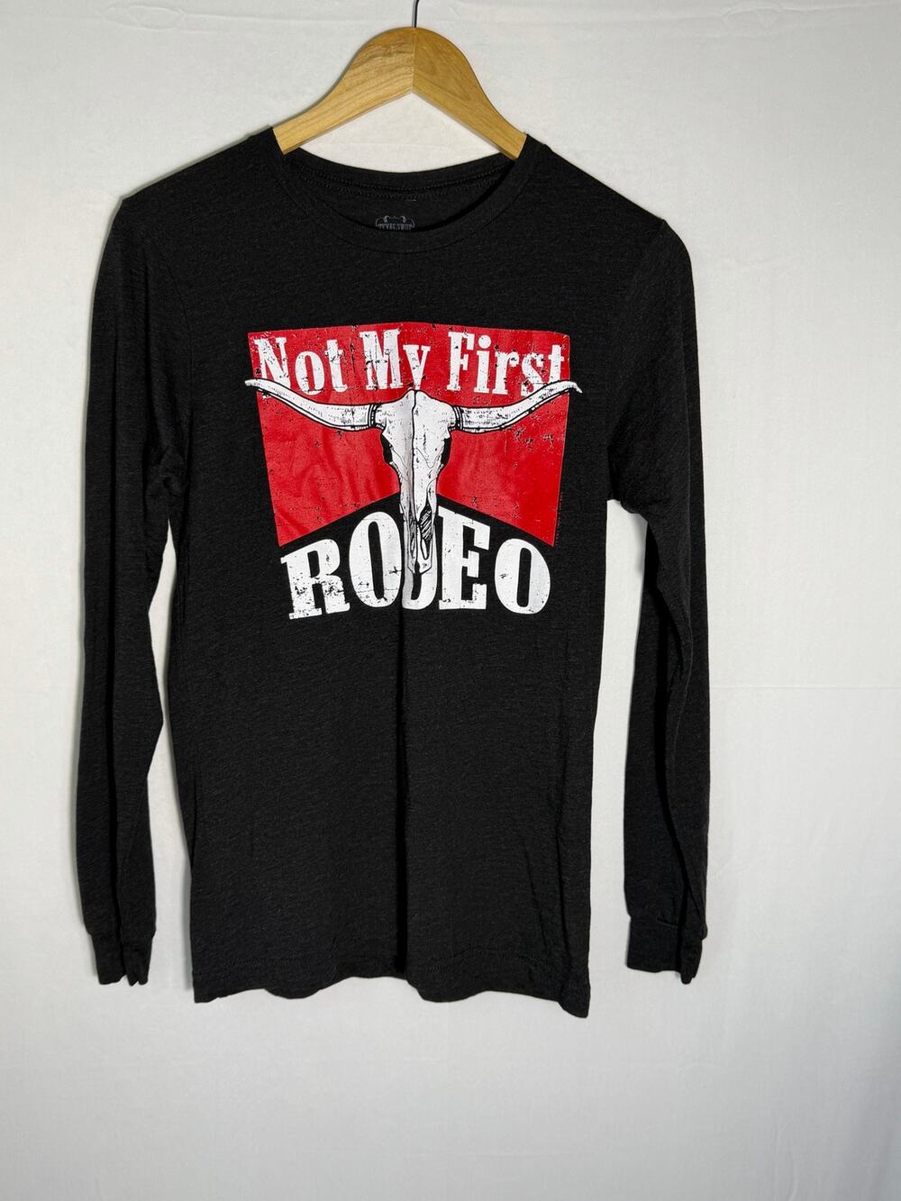 Texas True Threads Not My First Rodeo Long Sleeve Graphic Tee Black Western